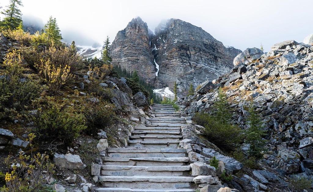 Stairs carved out of the Rockpile