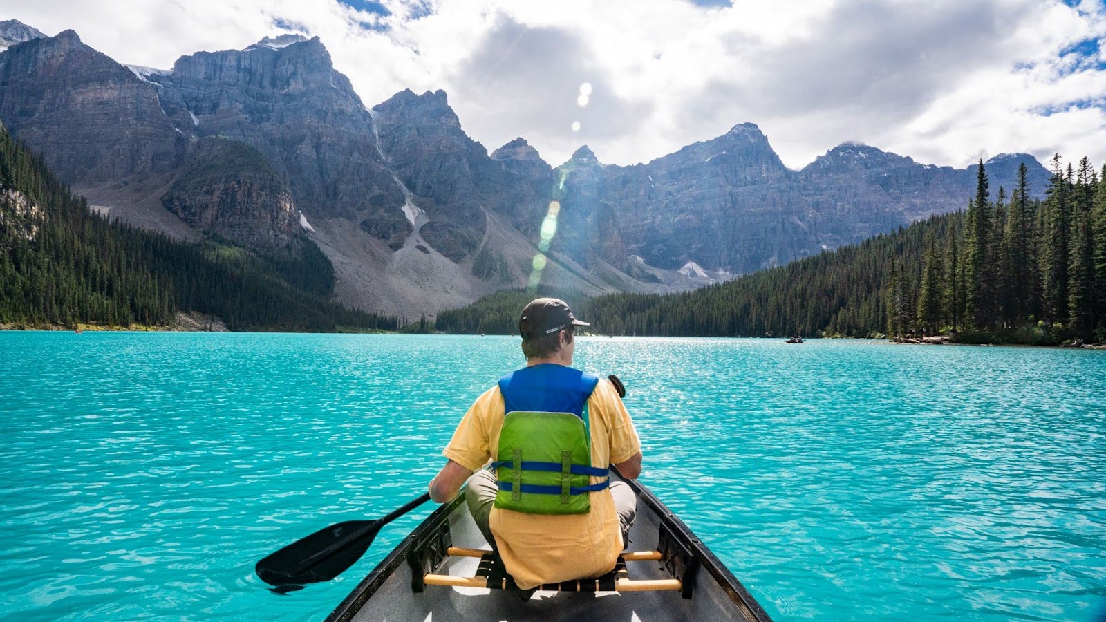 Canoeing on Moraine Lake