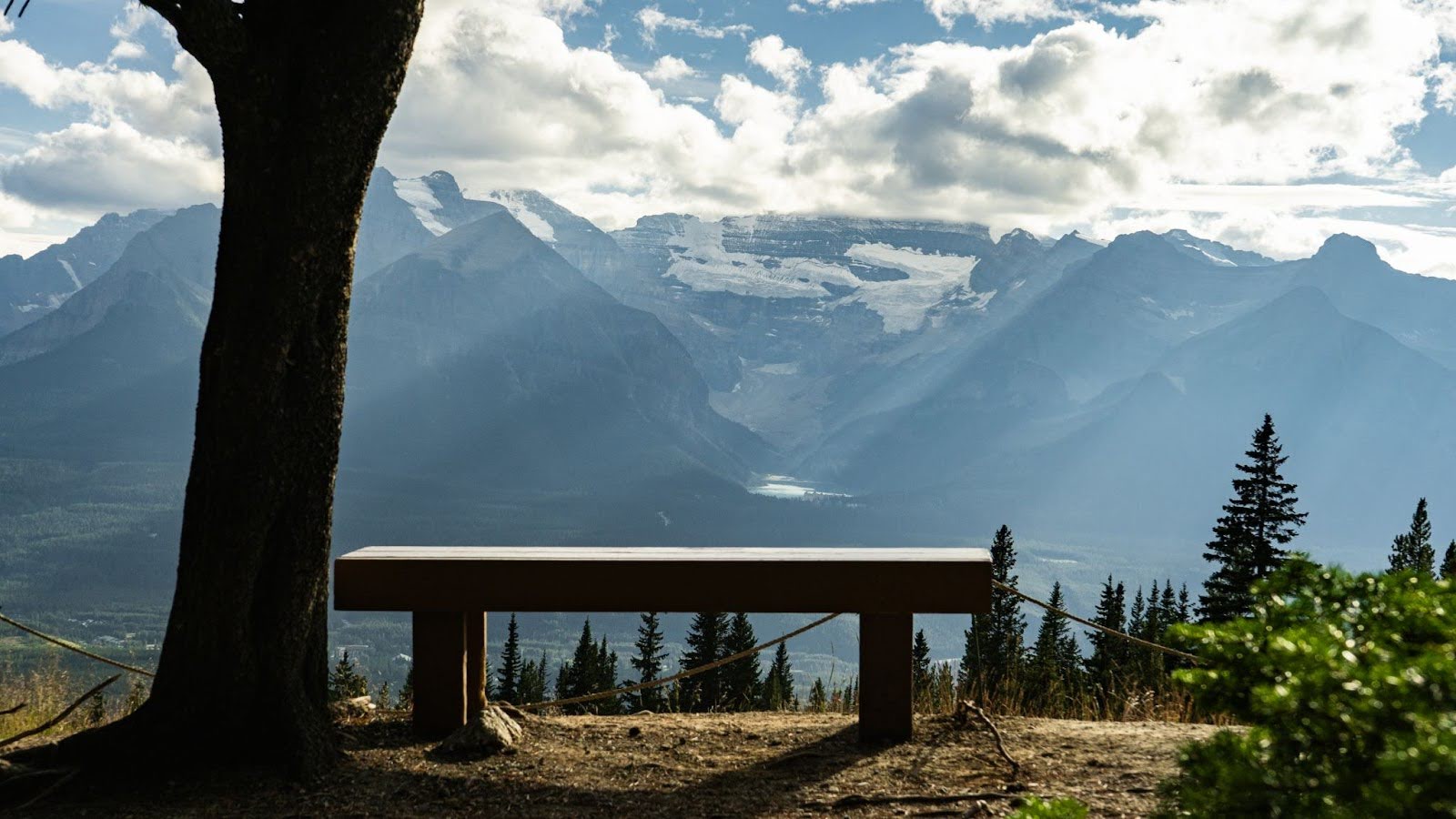 Lake Louise bench views 